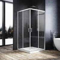 ELEGANT 800 x 800 mm Sliding Door Shower Enclosure 5mm Toughened Glass +Shower Tray