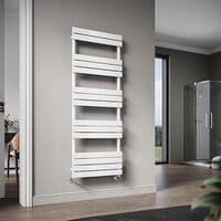ELEGANT 1600 x 600 mm Flat Panel Heated Towel Rail White Bathroom Ladder Radiator