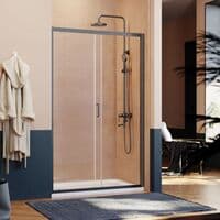 ELEGANT Sliding Shower Door 1200mm - 5mm Black